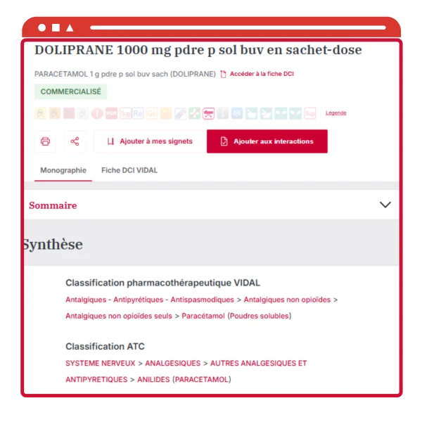 Monographie VIDAL